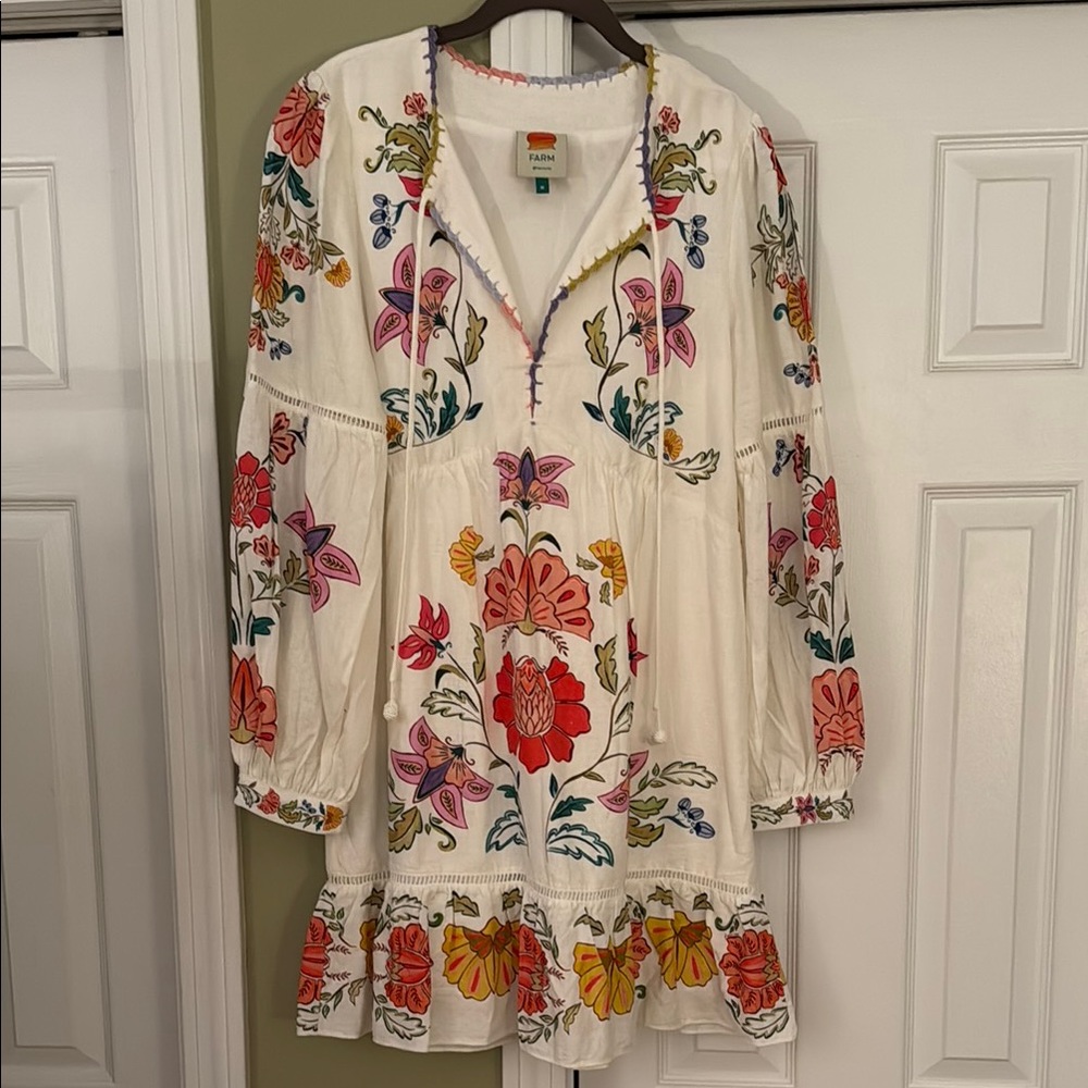 Farm RionFloral Embroidered Tunic Dress - New
